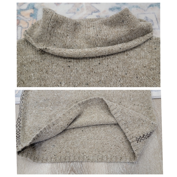 Lauren Ralph Lauren Knit Sweater Dress Brown Donegal Tweed Wool Blend Women’s L - Picture 10 of 17